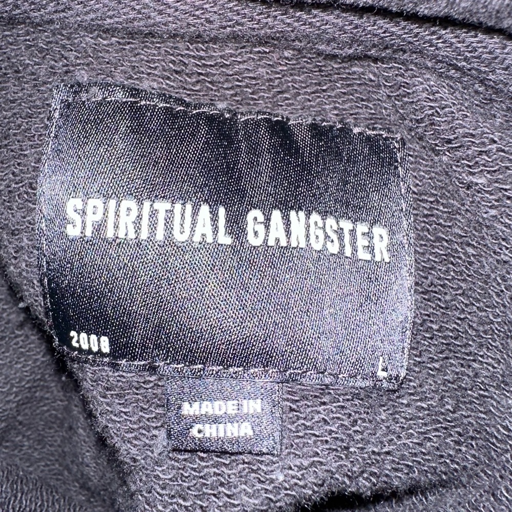 Spiritual Gangster Black Pullover Hoodie with White Logo Size L - Picture 3 of 5